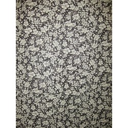 Bavlněná látka - T0061 - Black Flowers Blue Hill Fabrics - 2