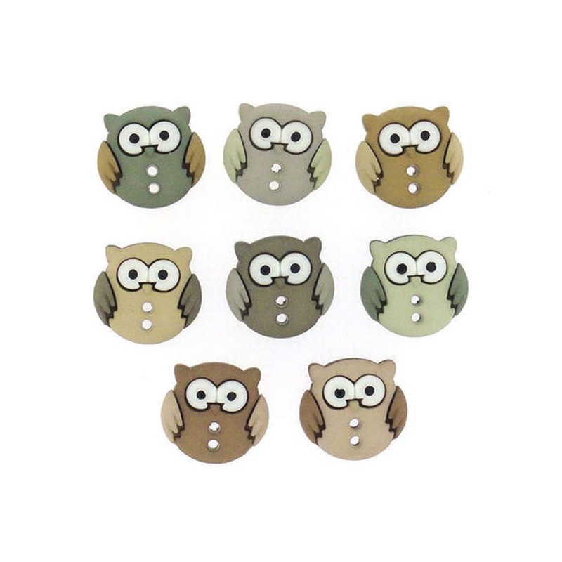 Plastové knoflíčky - Sew Cute Owls- Sovičky  - 1