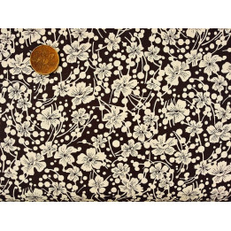 Bavlněná látka - T0061 - Black Flowers Blue Hill Fabrics - 1