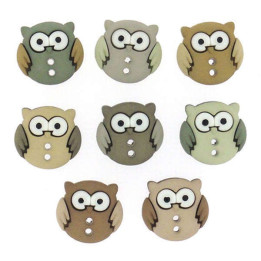 Plastové knoflíčky - Sew Cute Owls- Sovičky  - 1