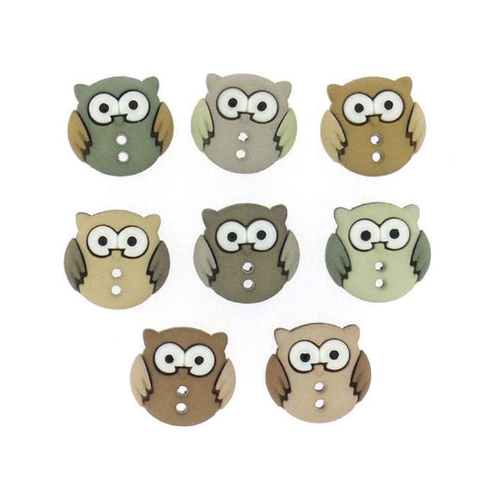 Plastové knoflíčky - Sew Cute Owls- Sovičky  - 1