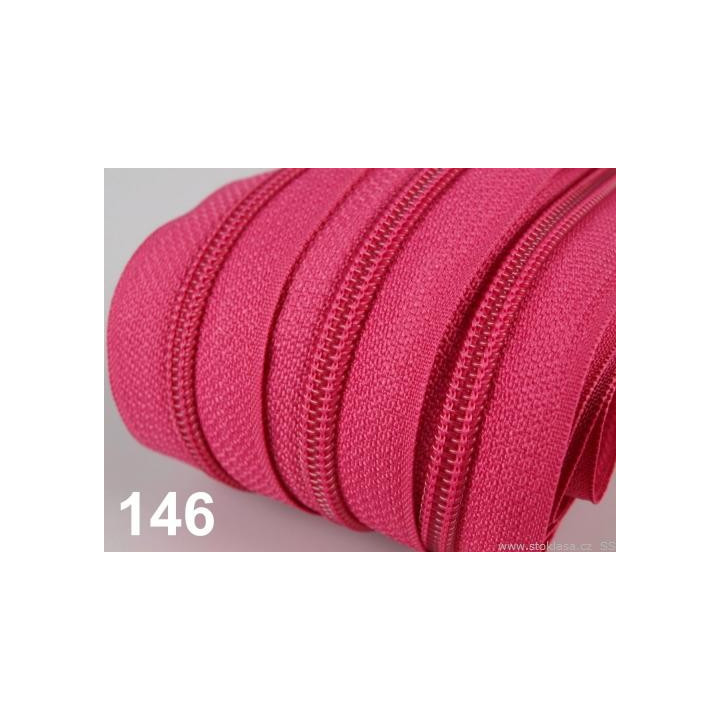 Zip spirálový 5mm metráž POL - růžová  - 1