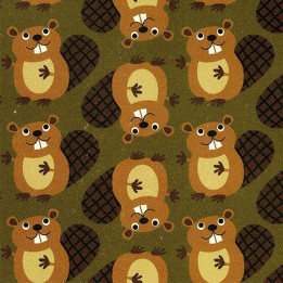 Green Beavers-bavlněná látka Timeless Treasures - 1