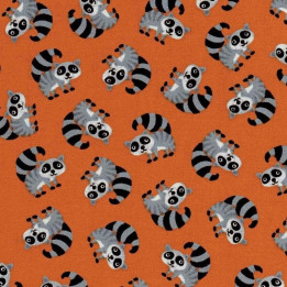 Orange Racoons-bavlněná látka Timeless Treasures - 1
