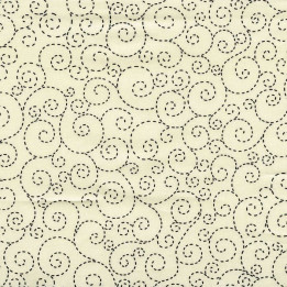 Cream Stitch Scroll-bavlněná látka Timeless Treasures - 1