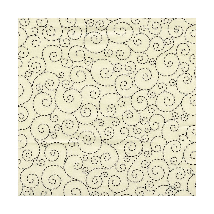 Cream Stitch Scroll-bavlněná látka Timeless Treasures - 2