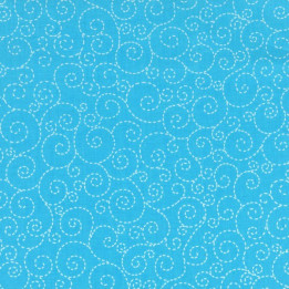Turquoise Stitch Scroll-bavlněná látka Timeless Treasures - 1