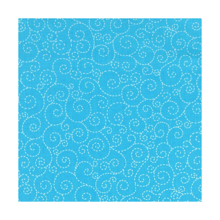 Turquoise Stitch Scroll-bavlněná látka Timeless Treasures - 1