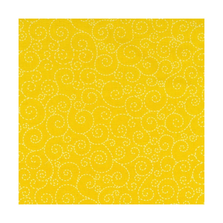 Yellow Stitch Scroll-bavlněná látka Timeless Treasures - 1