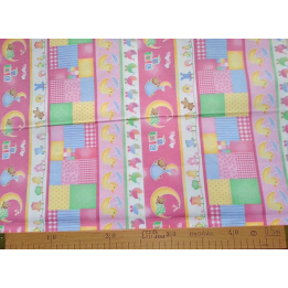 Flanel OBRÁZKY PRUHY Fabri-quilt - 1