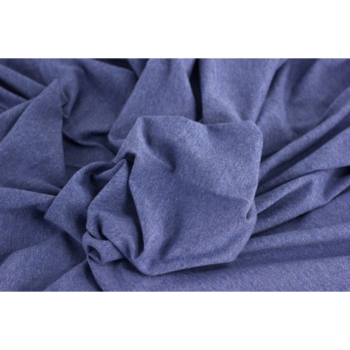 DENIM KOUŘOVĚ MODRÁ-bavlněný úplet EVROPSKÉ LÁTKY - 1