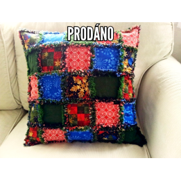 PRODÁNO - Ragový polštář - zima/vánoce  - 1