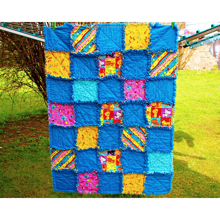 PRODÁNO- DĚTSKÁ PATCHWORK RAG DEKA-KOČIČÍ II  - 7
