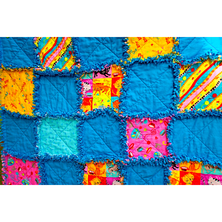 PRODÁNO- DĚTSKÁ PATCHWORK RAG DEKA-KOČIČÍ II  - 6