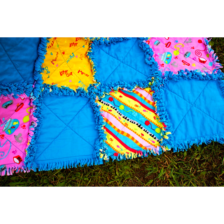 PRODÁNO- DĚTSKÁ PATCHWORK RAG DEKA-KOČIČÍ II  - 4