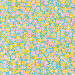 AQUA FLORAL - FLANEL Robert Kaufman - 1