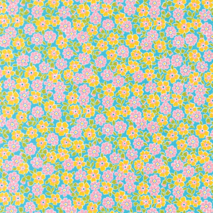 AQUA FLORAL - FLANEL Robert Kaufman - 1