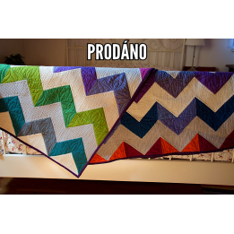 PRODÁNO - CHAMBRAY CHEVRON - patchwork deka  - 3