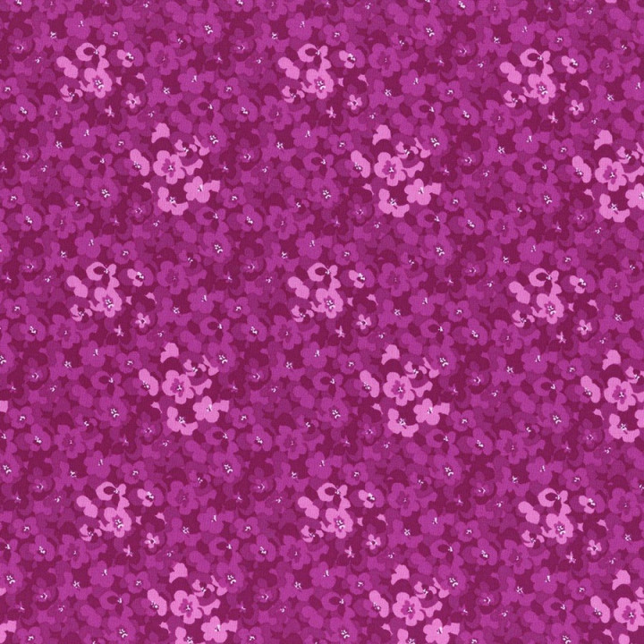 Látka L's Modern Garden - BERRY PANSIES Lecien Japan - 1