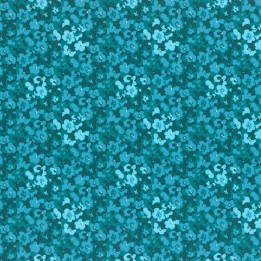 Látka L's Modern Garden - TEAL PANSIES Lecien Japan - 1