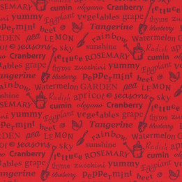 Látka L's Modern Garden - SCARLET GARDEN TEXT Lecien Japan - 1