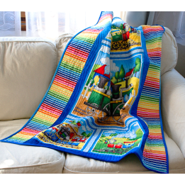 Dětská patchwork deka - MAŠINKY  - 1