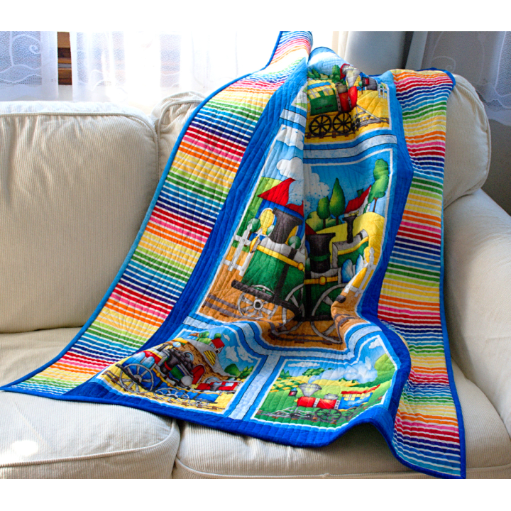 Dětská patchwork deka - MAŠINKY  - 1