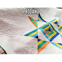 PRODÁNO-PATCHWORK PŘEHOZ/DEKA - OHIO STAR  - 1