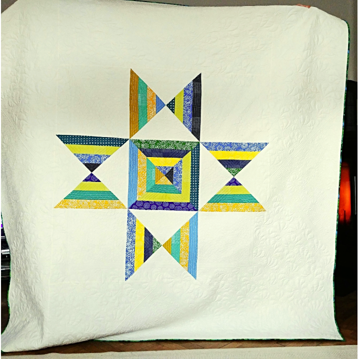 PRODÁNO-PATCHWORK PŘEHOZ/DEKA - OHIO STAR  - 2
