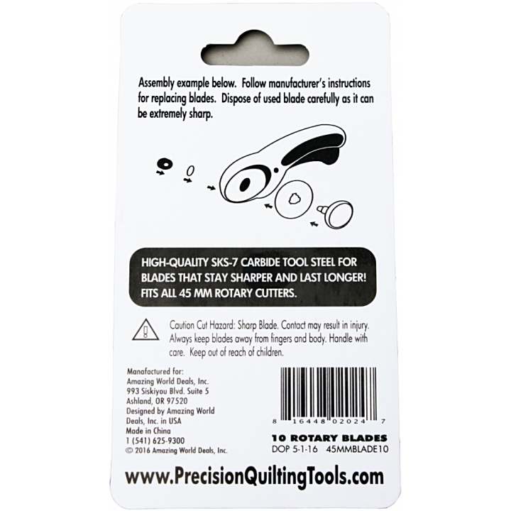 Náhradní čepel  45 mm - 10 ks PRECISION QUILTING TOOLS - 2