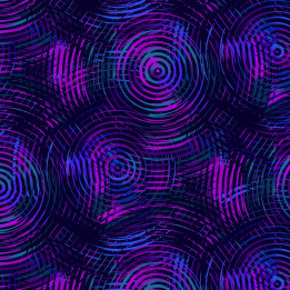 BLUE TONES OMBRE COLORED CIRCLES - šíře 275 cm HENRY GLASS - 1