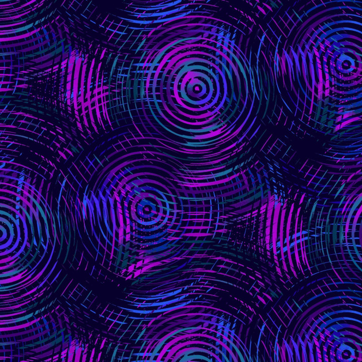 BLUE TONES OMBRE COLORED CIRCLES - šíře 275 cm HENRY GLASS - 1