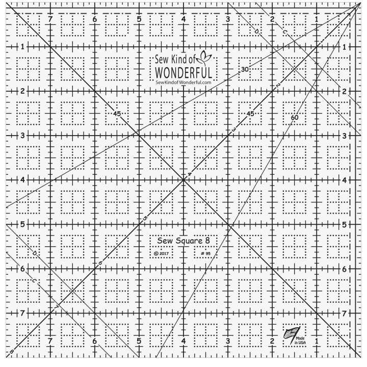 SEW SQUARE 8 RULER Sew Kind of Wonderful  v PRAVÍTKA NA PATCHWORK