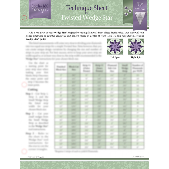 TWISTED WEDGE STAR - TECHNICKÝ LIST
